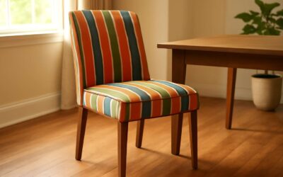 Chic Makeover: reupholster table chairs to transform your dining room.
